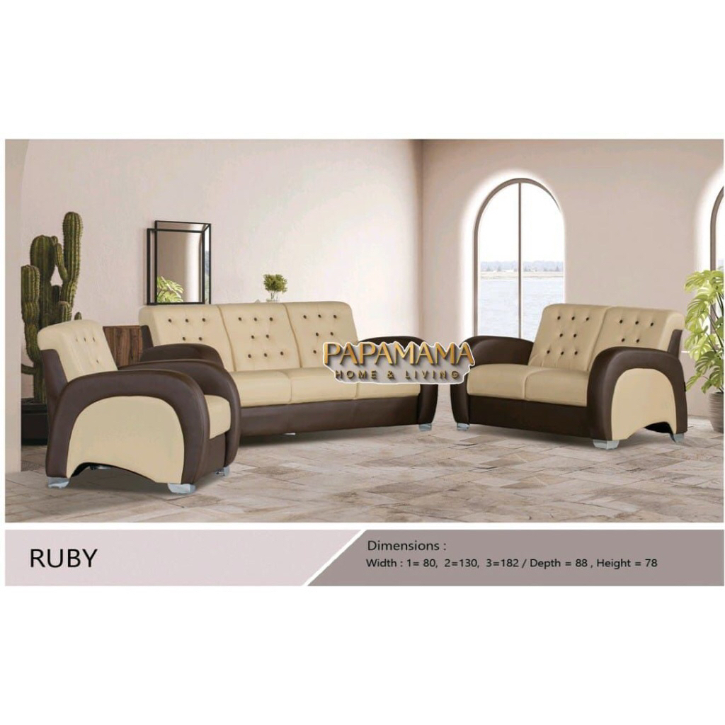 Sofa Tamu Murah - Sofa Tamu Modis Tipe Ruby - Sofa Tamu Mewah - Sofa Tamu 321 Fullset Medan