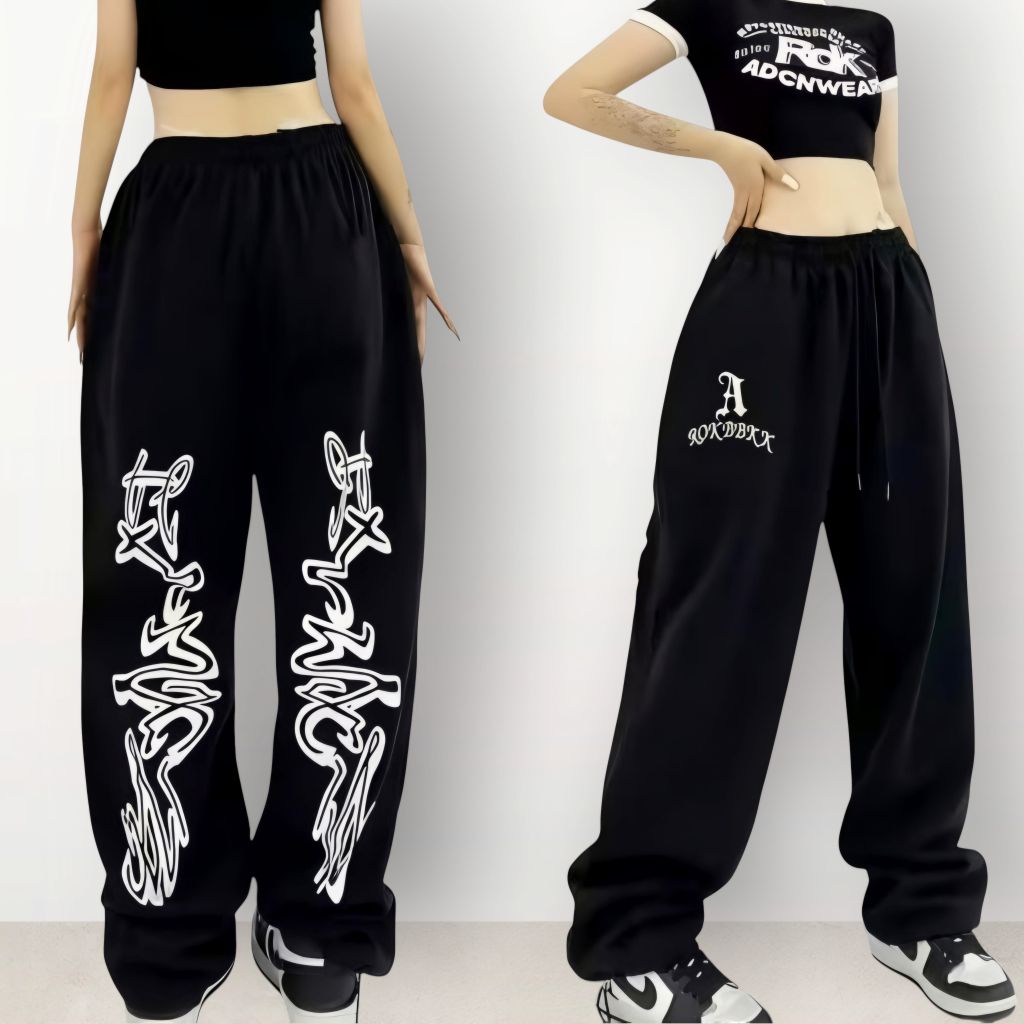 Celana Baggy Stars Pants HIPHOP Pria Wanita - Celana Panjang Bawahan Kulot Wanita Kekinian Korean St