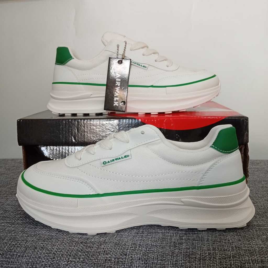 Sepatu sneakers wanita Airwalk Camren women's sneakers shoes - White/Green - ORIGINAL