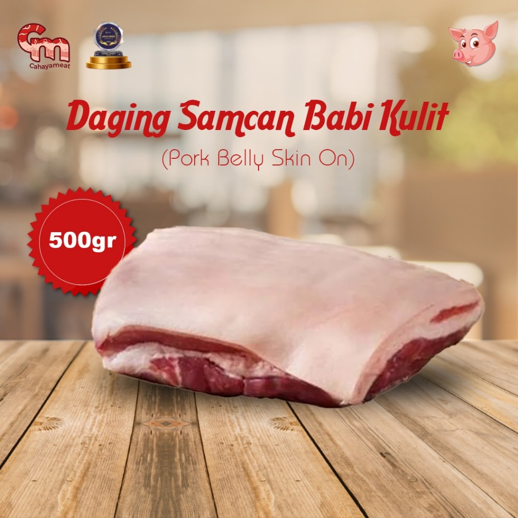

Samcan Babi Murah Kualitas Import Pork Belly Skin On Premium 500gram