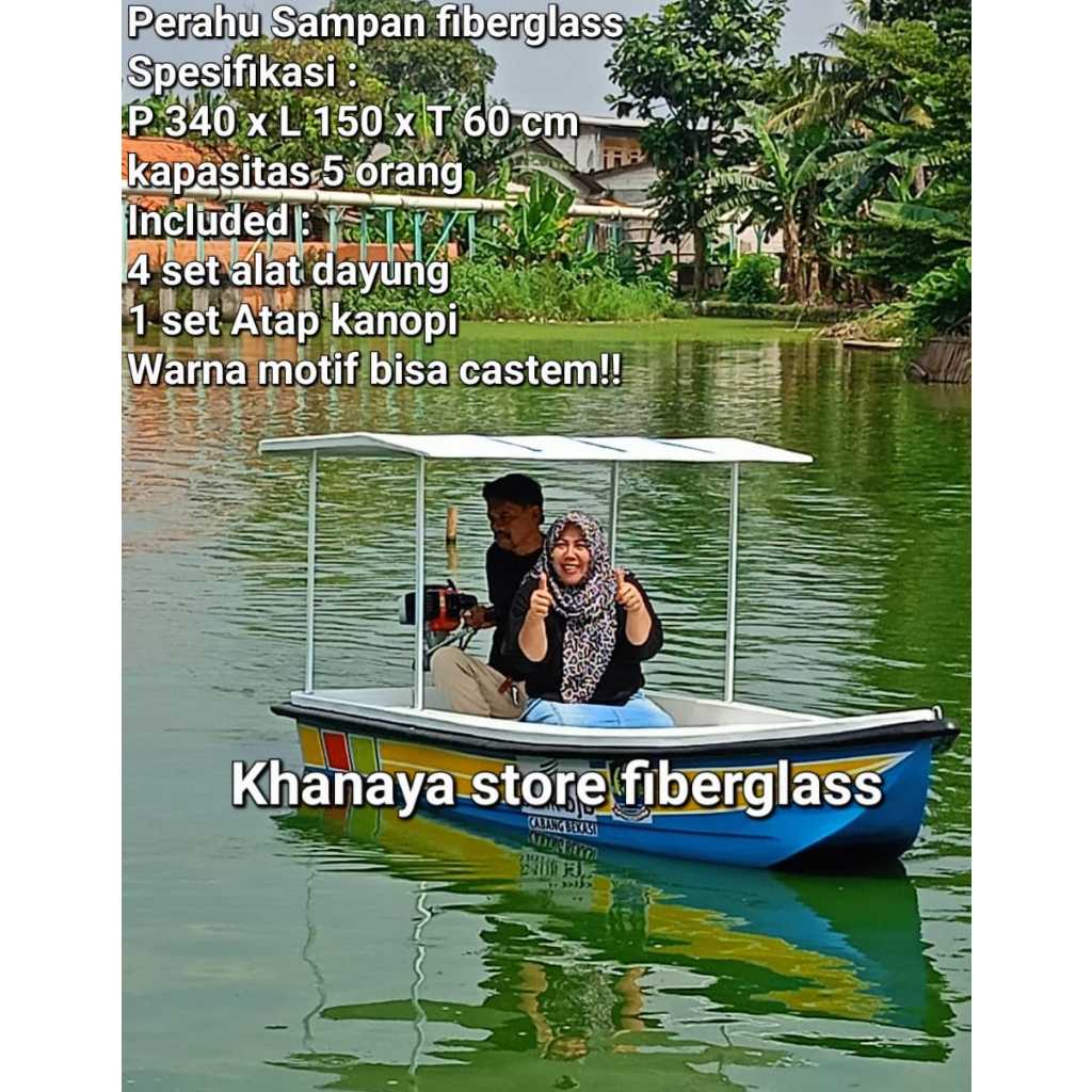 Tersedia perahu sampan fiber/Perahu santai dayung/Perahu sampan mesin terbaru