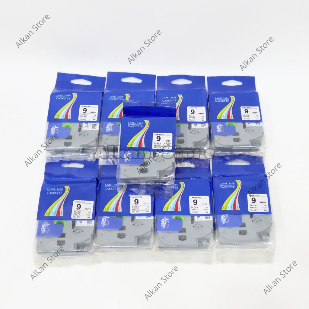 

Label Printer TZc-221 Pita Label Tape For Printer Brother 9mm Black Ink White