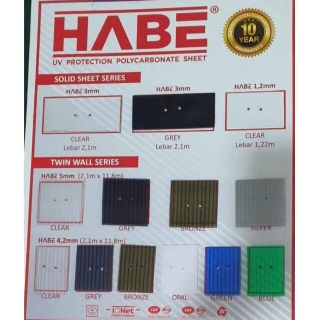 Atap polycarbonate Twinlite Habe 10mm/rol