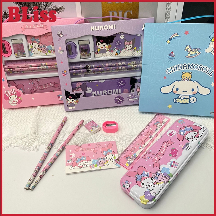 

BLiss 7 in 1 Pensil Box Hadiah Anak Alat Tulis Anak Tk Kotak Pensil Set Kuromi Cinnamoroll