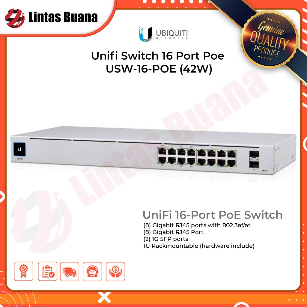 Ubiquiti Unifi Switch 16 port POE Ubiquity USW-16-POE Gen2 USW 16 POE