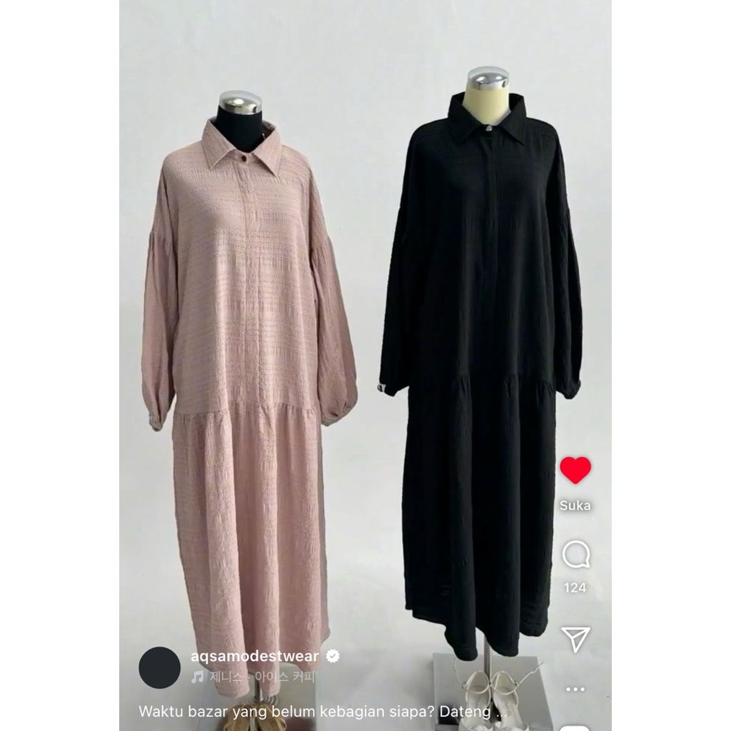 Preloved Aqsamodestwear Spring dress black