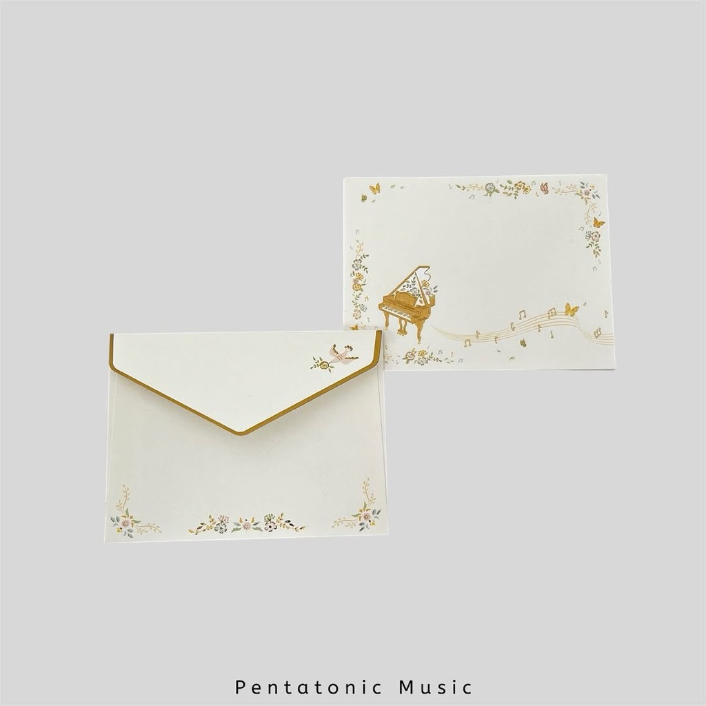 

Piano Floral Small Envelope Amplop Mini Lucu motif Musik Pentatonic Music Gift