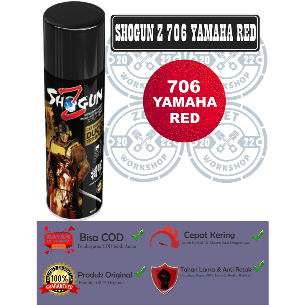 Cat Semprot Aerosol Duco - Pilok Pilox Candy Yamaha Red 706 Shogun Z Duco - Pylok Yamaha Merah Gloss