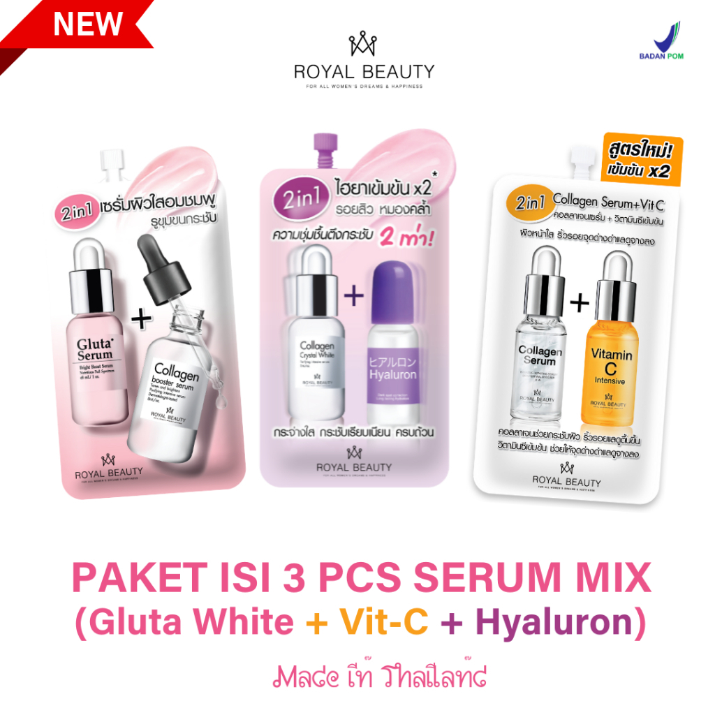 KG Royal Beauty All Skin Types Mix Soap Collagen Gluta Hyaluron Vit C 8 / 60 / 100 gr