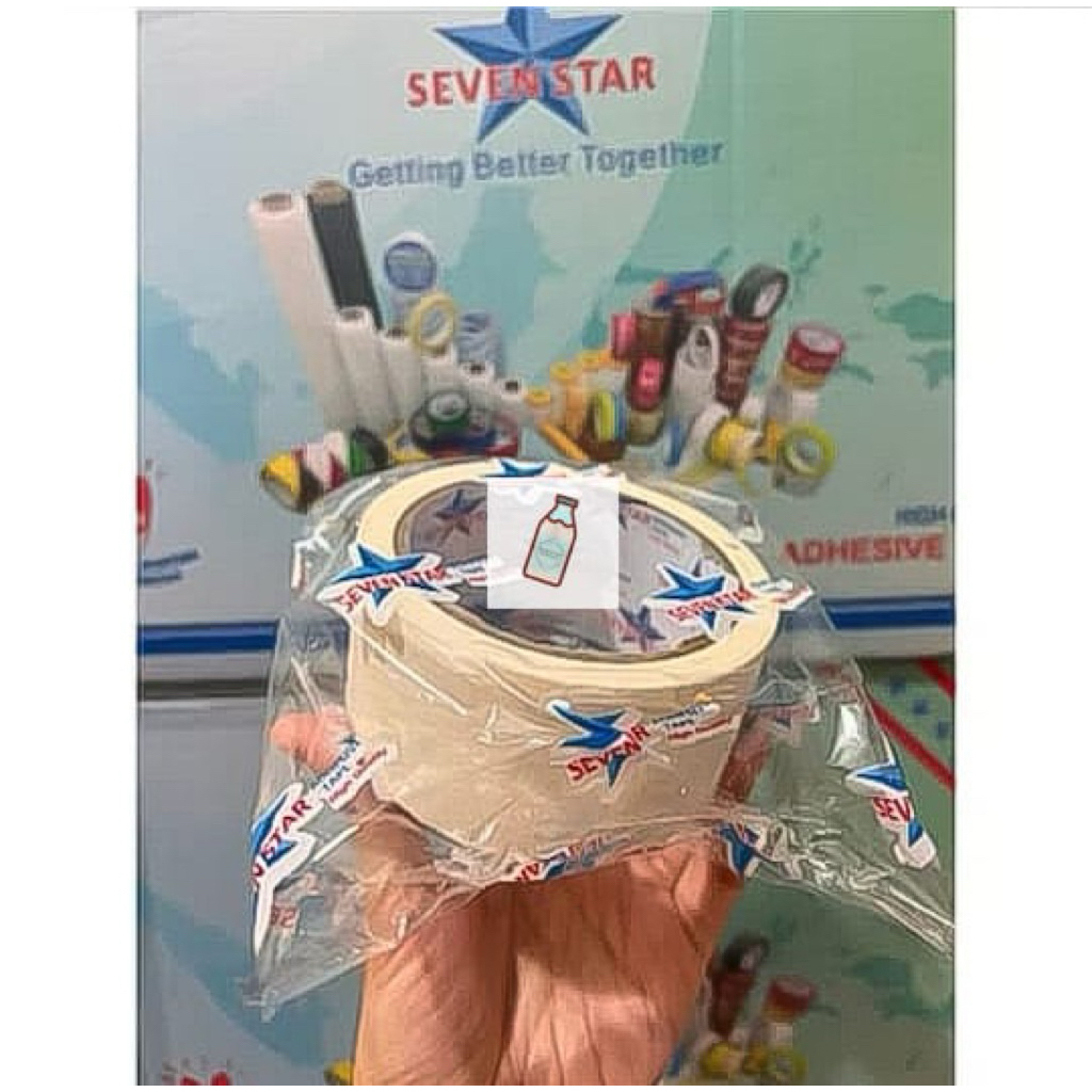 

Lakban Kertas Masking Tape 48 dan 45 mm 20 y Seven Star 1 dus isi 72 pcs