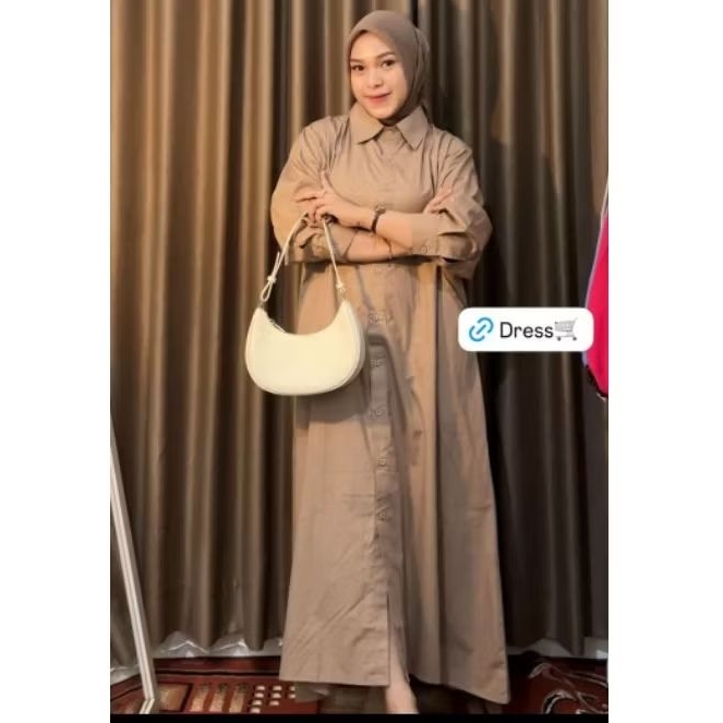 MIDI DRESS  bahan katun Poplin
