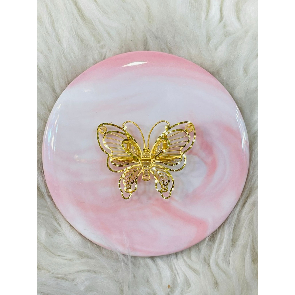 bross liontin 2in1 kupu kupu kerawang cantik elegant emas asli kadar 700