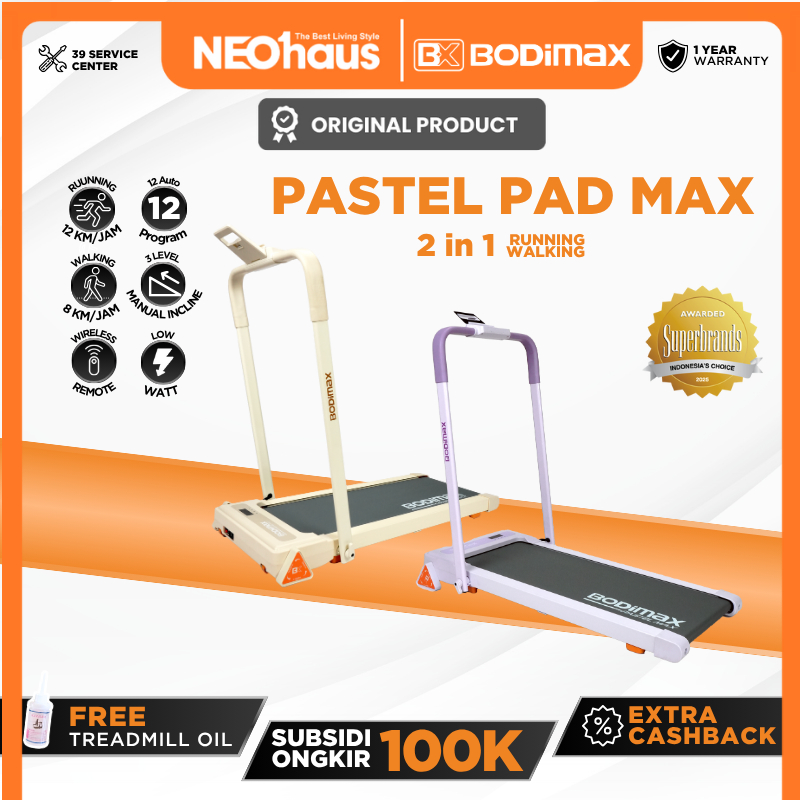 BODIMAX PASTEL MAX / Treadmill Running 12KM / Walking 8KM / Incline 3 Level