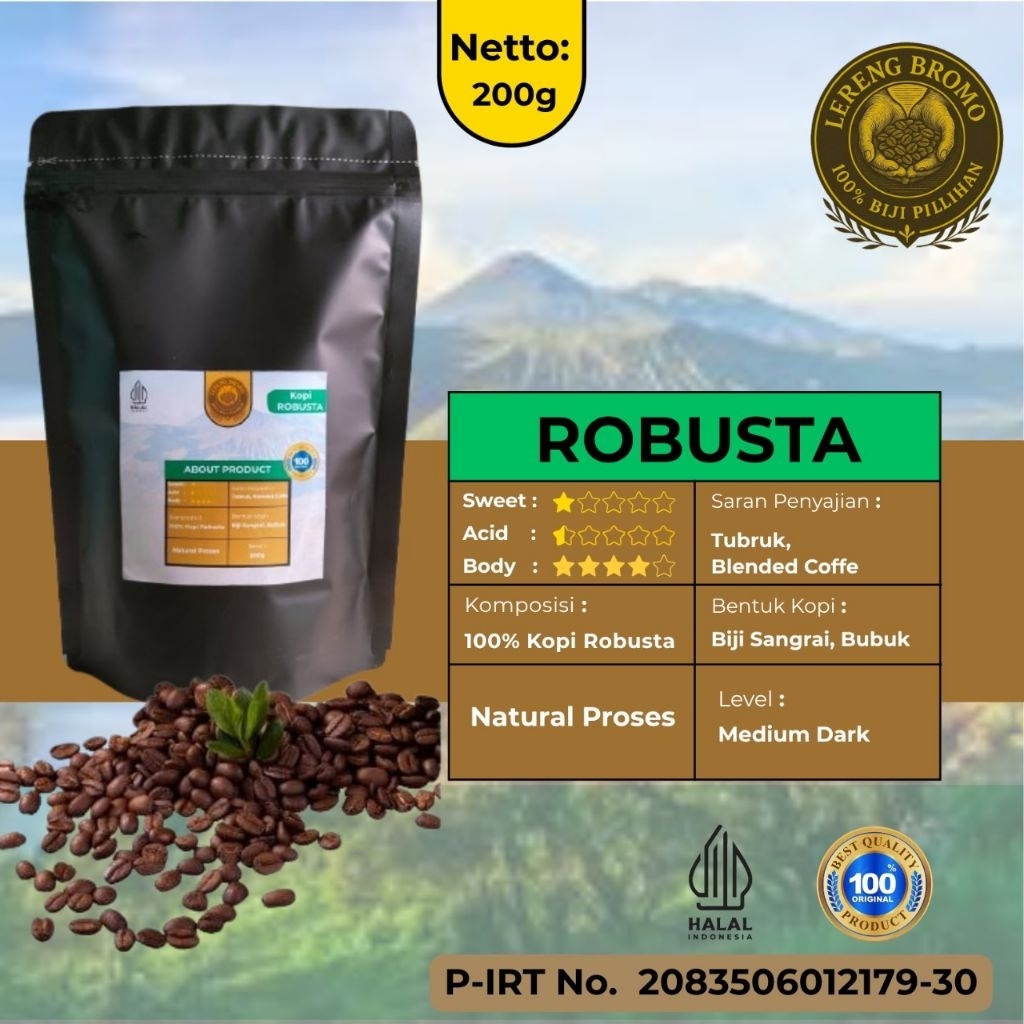 

Kopi Bubuk Robusta Murni Tanpa Campuran 200 gram