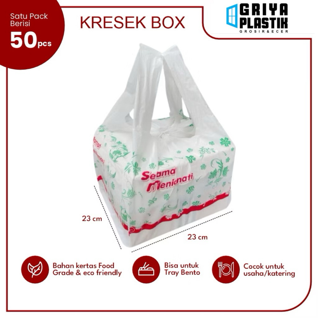 Kantong Kresek untuk Dus 20x20 | Kresek Nasi Box
