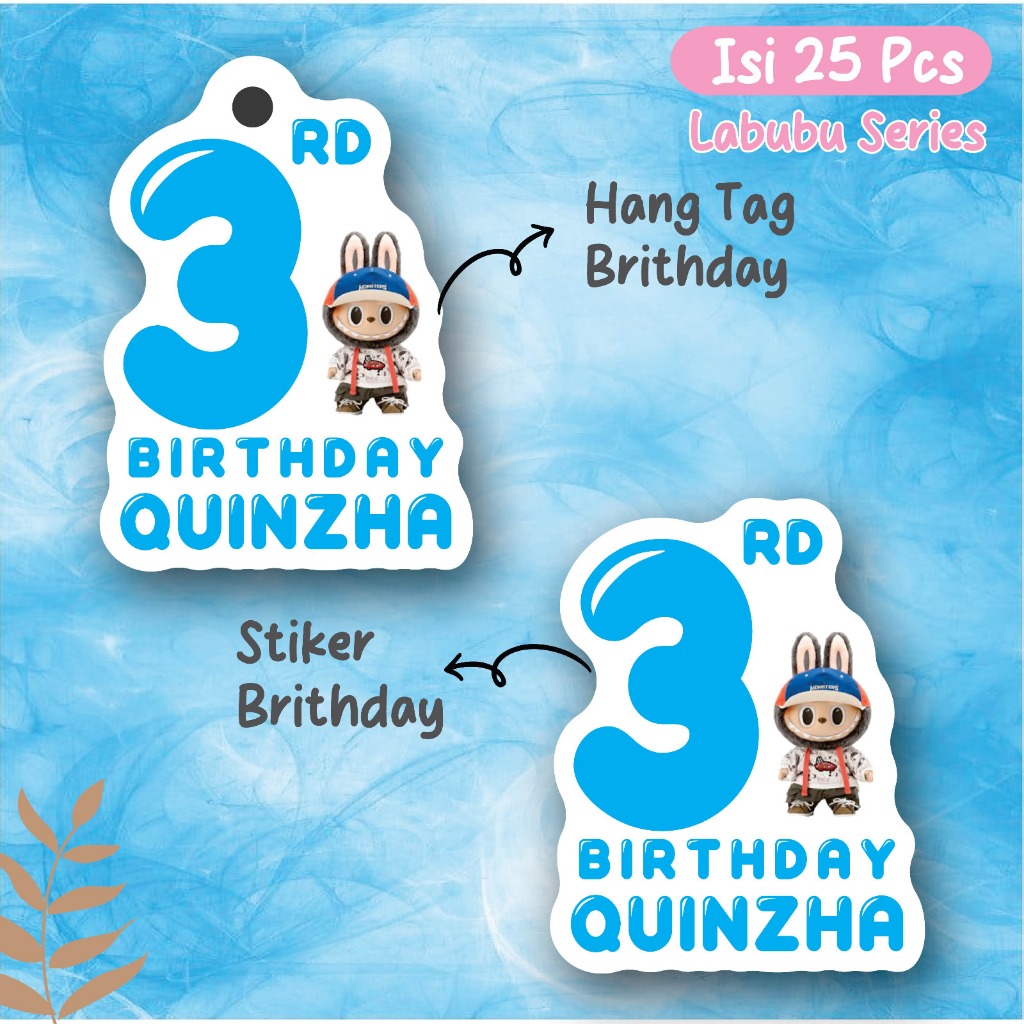 

ISI(25PCS)Hang tag+stiker ulang tahun anak edisi labubu/label tag ulang tahun/stiker ulang tahun anak custome/label tag ulang tahun Termurahh