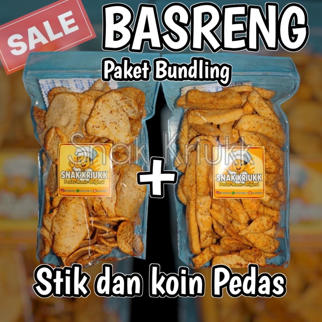 

Snak Kriukk|Basreng stik pedas dan basreng koin pedas, paket bundling basreng stik, kemasan 125 gram, basreng daun jeruk|zeenjayashop