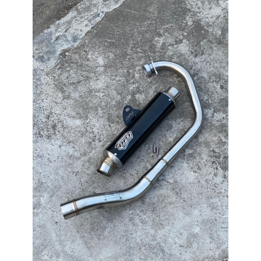 knalpot fullsystem dpj original pnp scorpio leher 38rata bending paten silincer bulat jendol hitam h