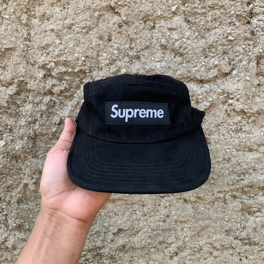 Supreme 5 panel camp cap suede