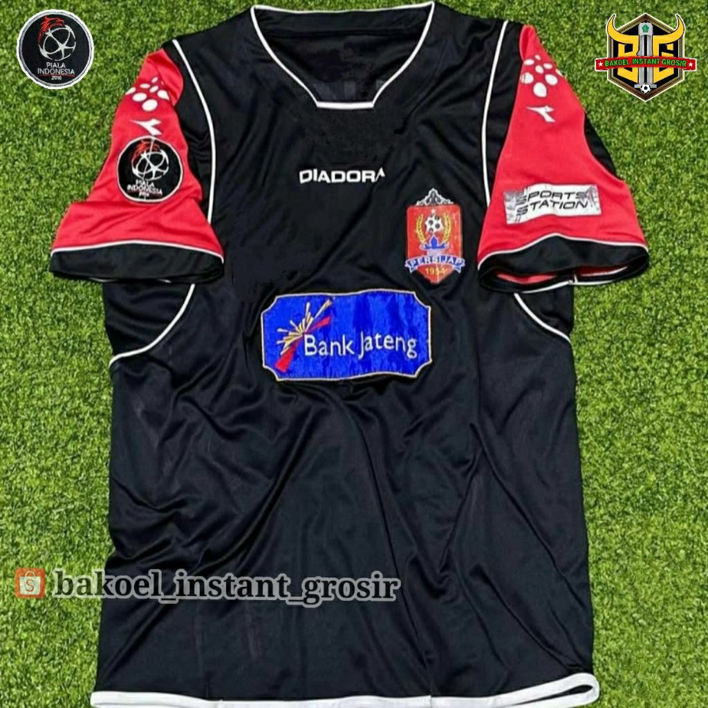 Jersey PERSIJAP Jepara AWAY 2010 Piala Indonesia HITAM Full PRINTING Atau BORDIR Retro Remake Lokal