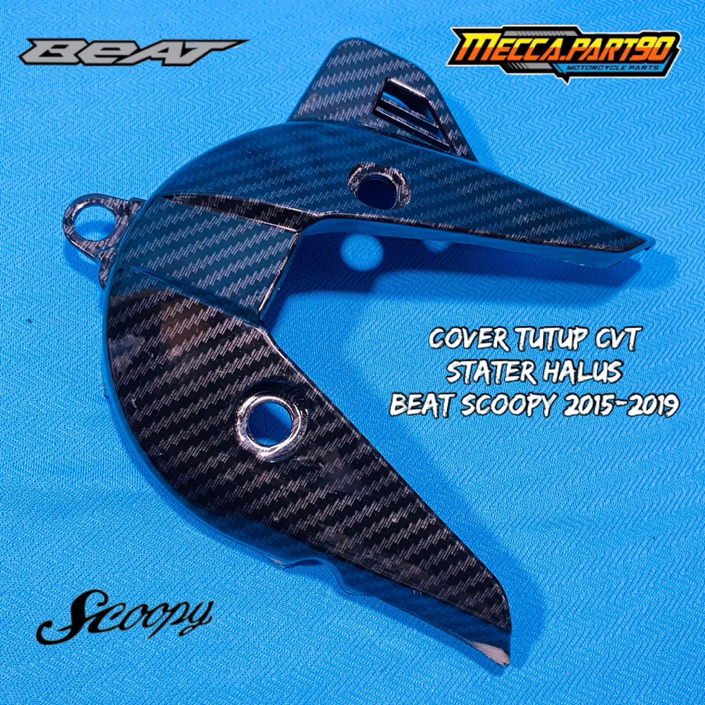 cover tutup cvt CARBON WTP Beat Scoopy 2015-2019 stater halus