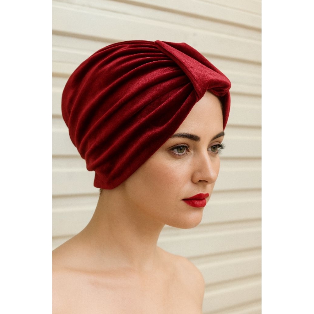 Turban Instan Turban Dewasa Simple Bahan Mengkilat Dan Licin Turban Beludru Mewah