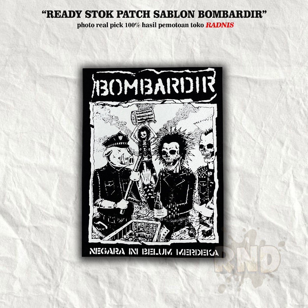 Patch Bombardir Emblem Sablon BackPatch Sablon Patch Musik Band Metal Patch Punk Emblem Besar Akseso