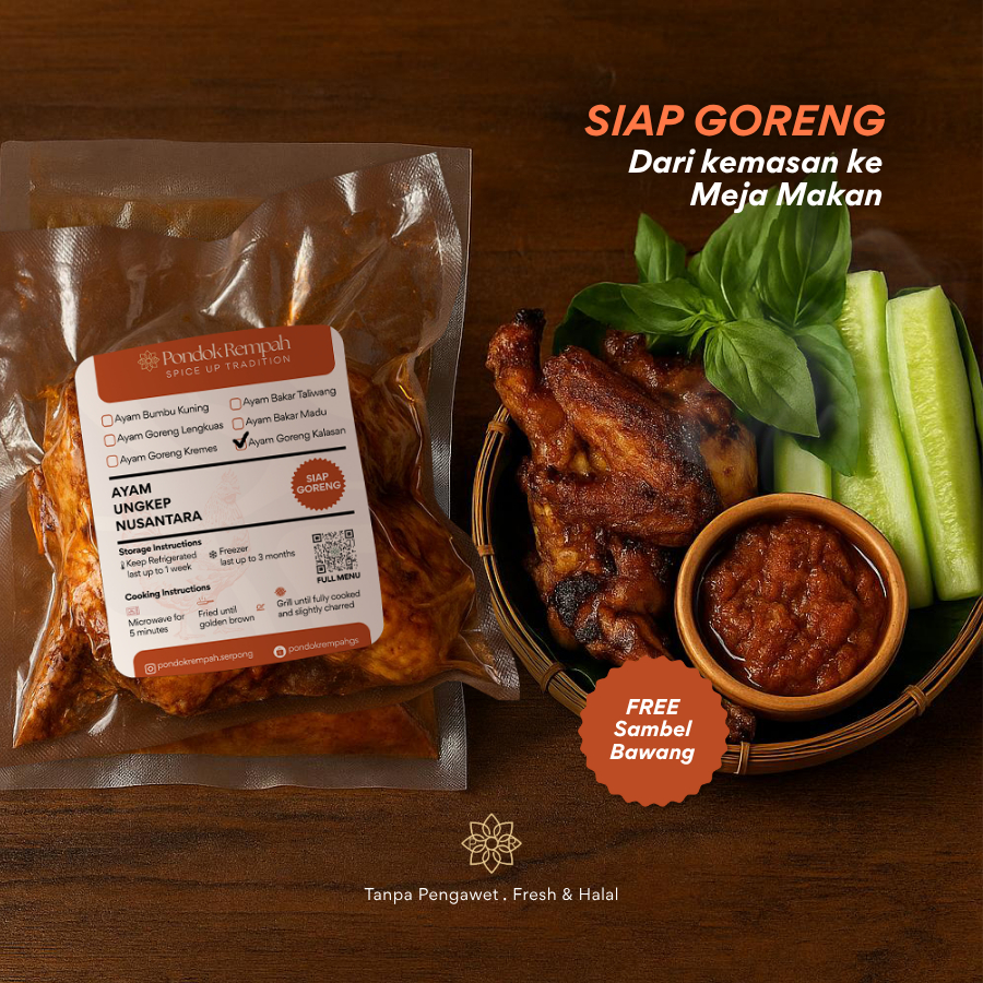 

Ayam Goreng Kalasan 1 Ekor – Lauk Siap Goreng, Panggang Praktis & Gurih Rempah