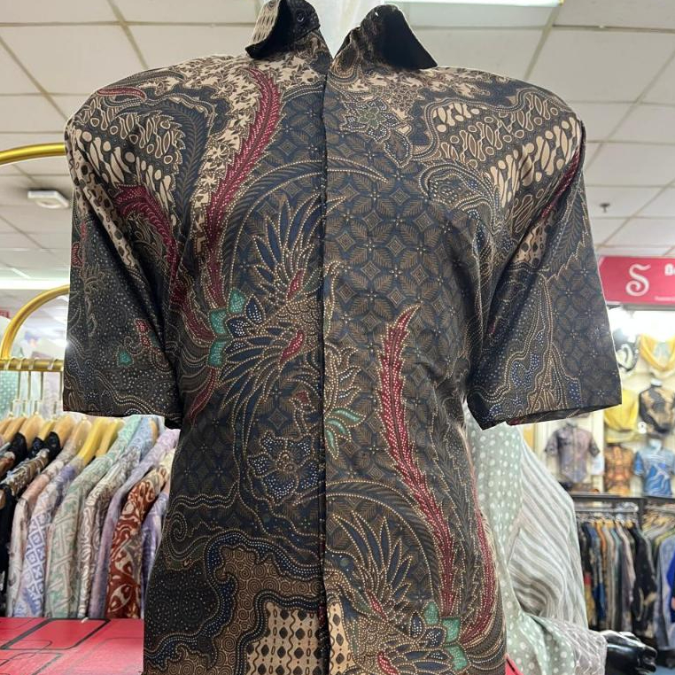 Batik pria lengan pendek mewah katun premium