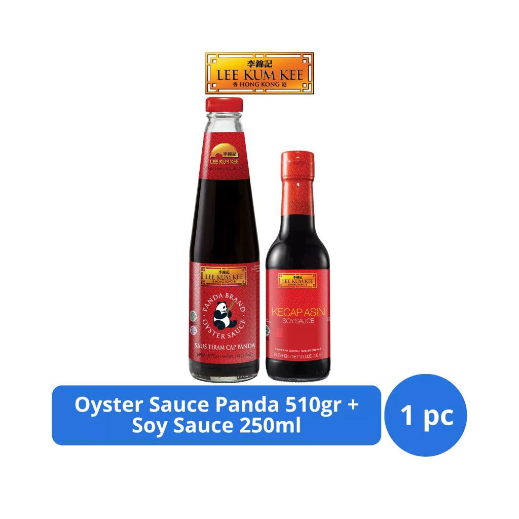 

Lee kum kee Saus Tiram Cap Panda Oyster Sauce 510gr + Kecap Asin Light Soy Sauce 250ml kemasan bundling