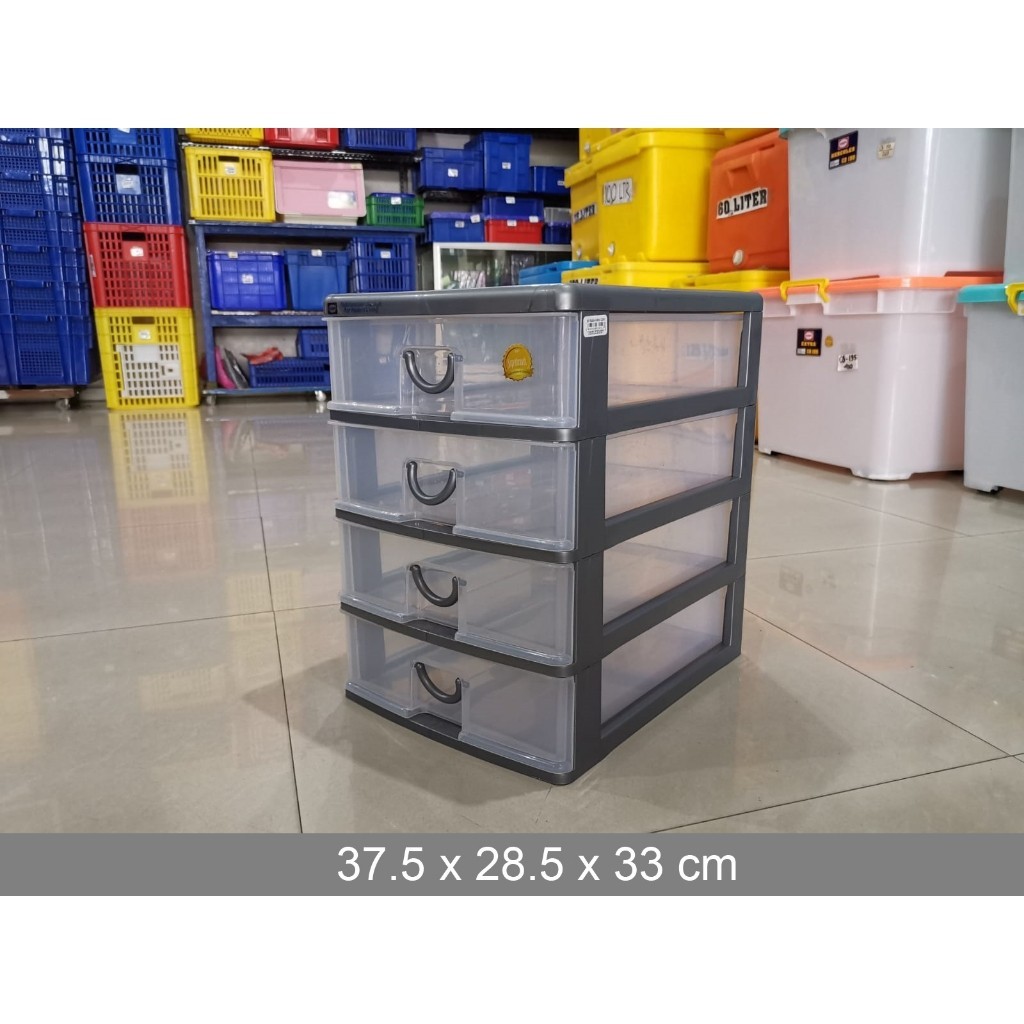 SHINPO MAXIM Laci Mini Container Susun 4 Tingkat SIP 355 S4 / Tempat Surat A4 F4 Rak Serbaguna