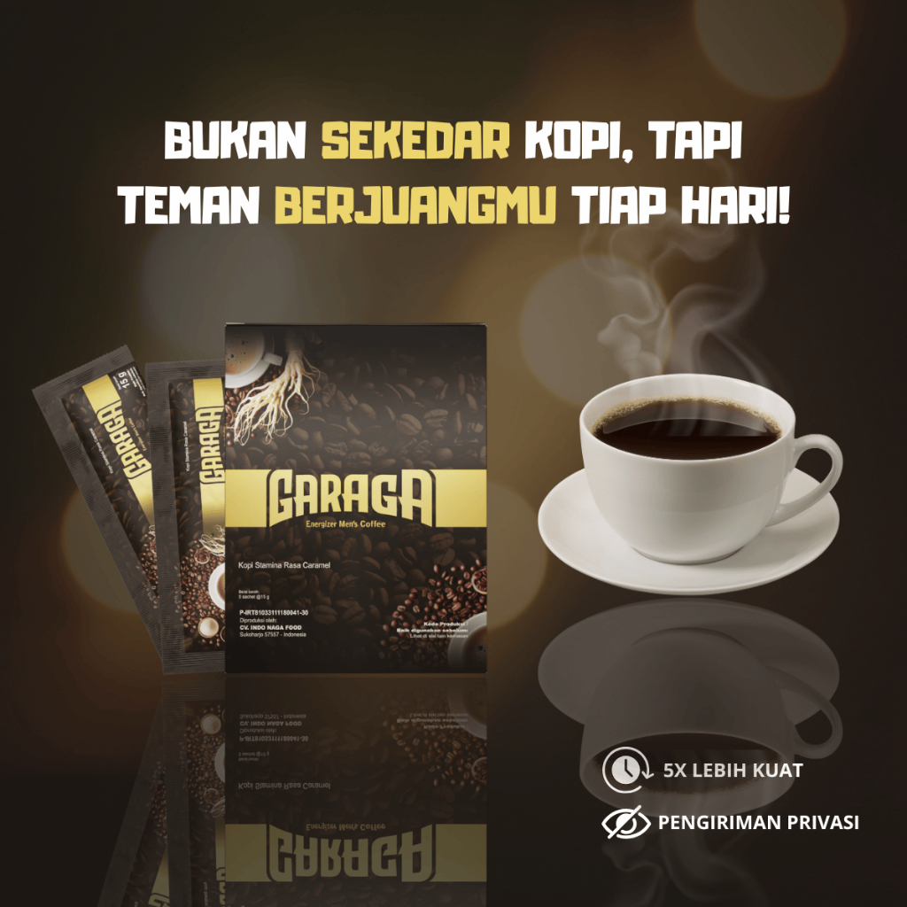 

Kopi Garaga Rasa Caramel Kopi Stamina Pria Kuat Membantu Tingkatkan Konsentrasi BPOM - 1 BOX ISI 5 SACHET