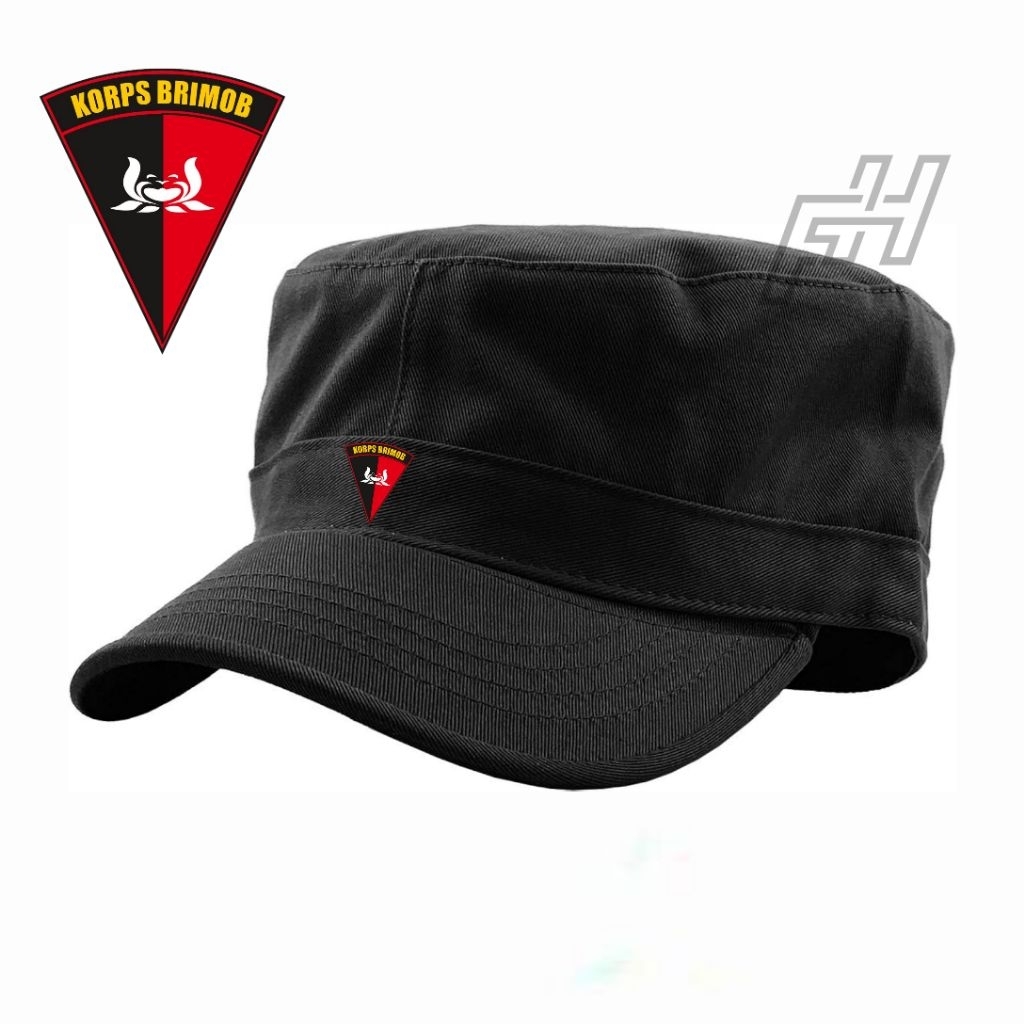 Topi komando/topi militer pria/wanita motif Korps Brimob premium exlusive