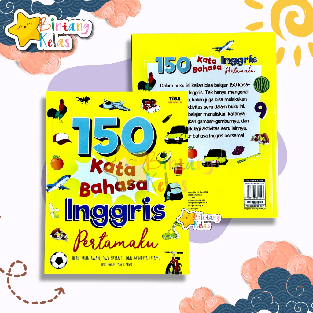 Buku 150 Kata Bahasa Inggris Pertamaku | Buku Pengenalan Kosa Kata Bahasa Inggris