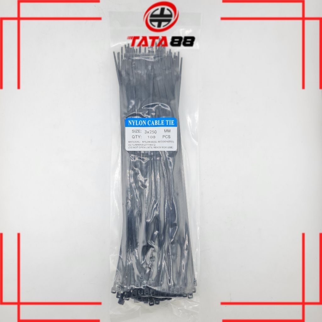 

KABEL TIES 3X250 MM ISI=100 - Kabel ties 3X200 mm Warna HITAM 1 PACK Isi 100 PCS