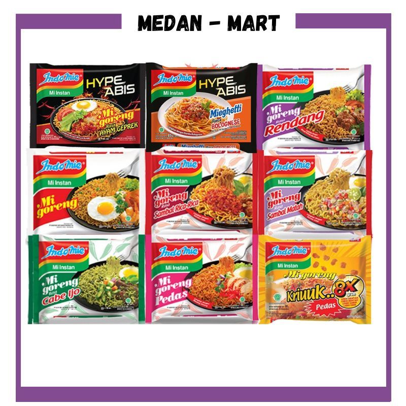

indomie mi instan goreng varian rasa all varian indomie