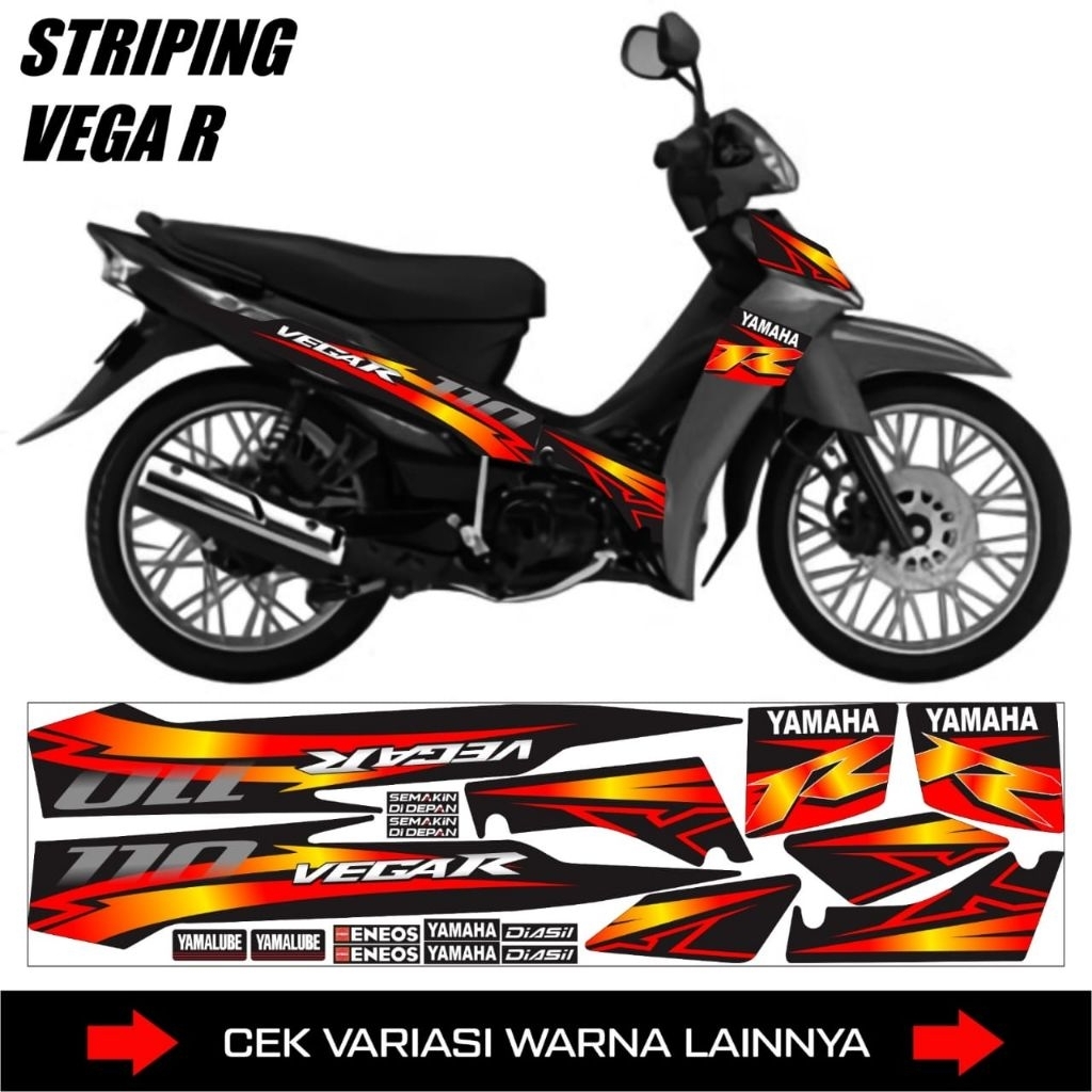 Striping Yamaha New Vega Tahun 2006, 2007, 2008, 2009 / Stiker Vega R 110 lama 2007 / Decal Motor Ve