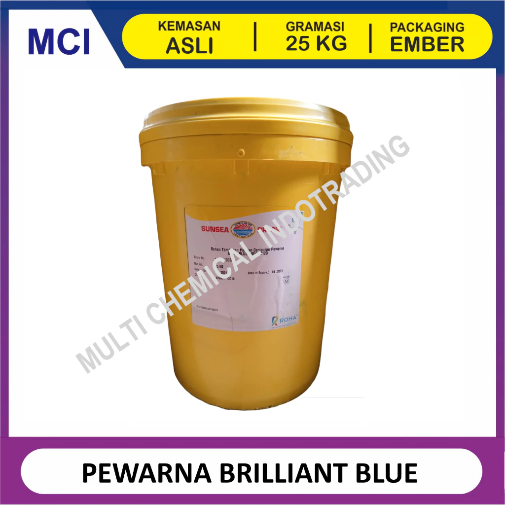 

(KHUSUS GOSEND/INSTANT) PEWARNA BRILLIANT BLUE / BIRU - 1 PAIL 25 KG / PEWARNA MAKANAN FOOD GRADE