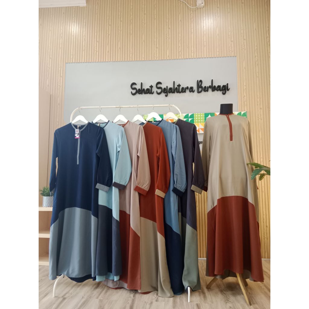 Gamis Royal Kombinasi/Gamis Polos Premium /Gamis Murah/Dress Wanita