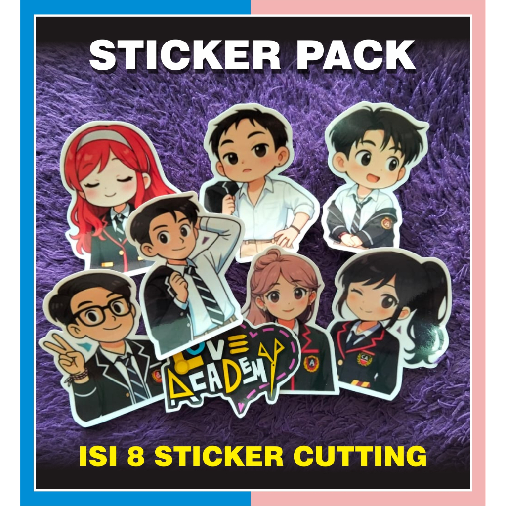 

Stiker Love Academy / Sticker Kori ( KORIZEN ) isi 8 pcs dekorasi aesthetic