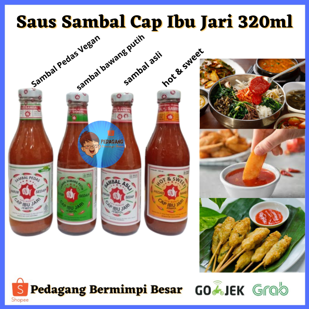 

Saus Sambal Cap Ibu Jari 320ml/ Sambel Asli Cap Ibu Jari /SAMBEL/SAMBAL/SAOS SAUS SAMBAL CAP JEMPOL IBU JARI/ Saus Sambail HALAL
