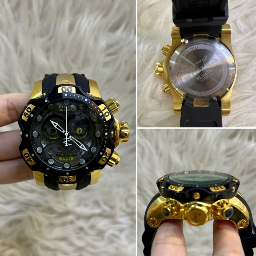 BARU Jam besar Pria invicta joker Reverse Rubber quartz