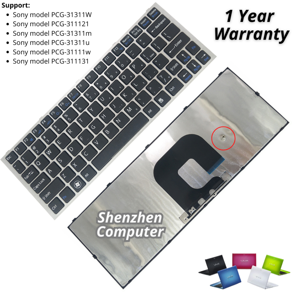 Keyboard Sony model PCG-31311W PCG-311121 PCG-31311m PCG-31311u PCG-31111w PCG-311131 new original