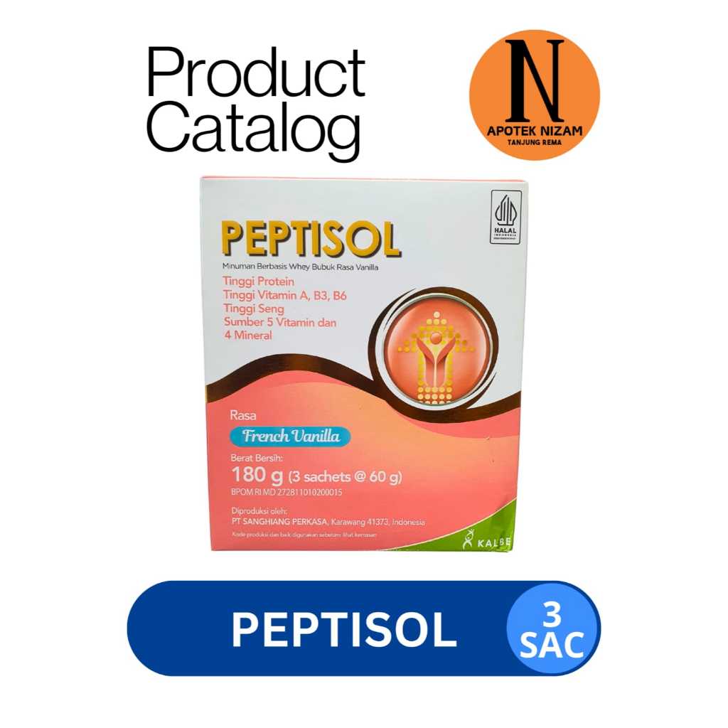 

Halal Peptisol French Vanilla Rasa Bubuk Minum 4 Masa 180g (3 Sachets @ 60g)