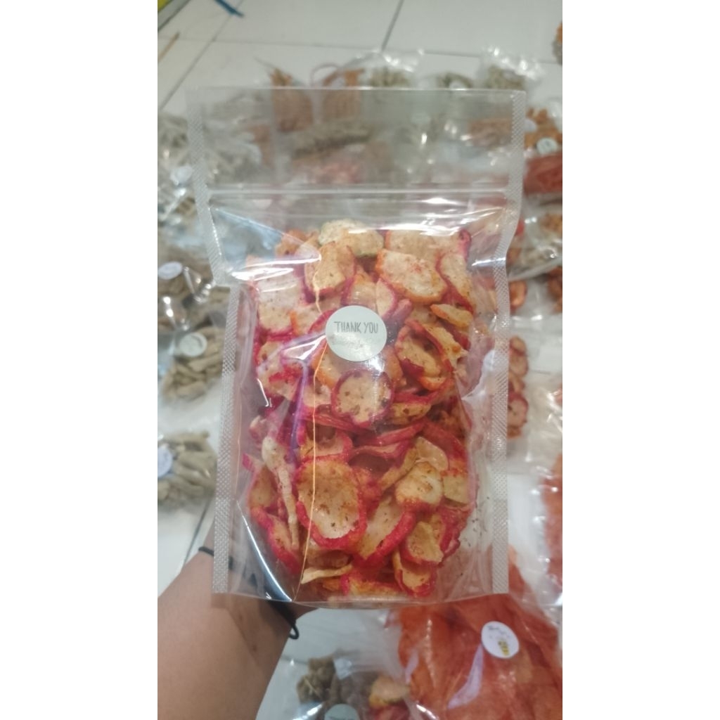 

krupuk seblak pedas daun jeruk