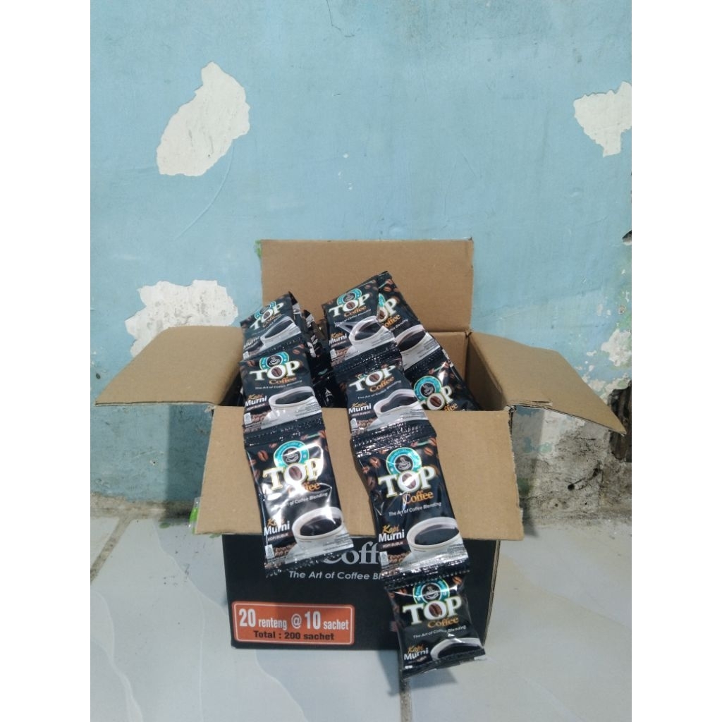 

Top Kopi Mini 1dus (karton)/Kopi Murni Tanpa gula isi 200sachet