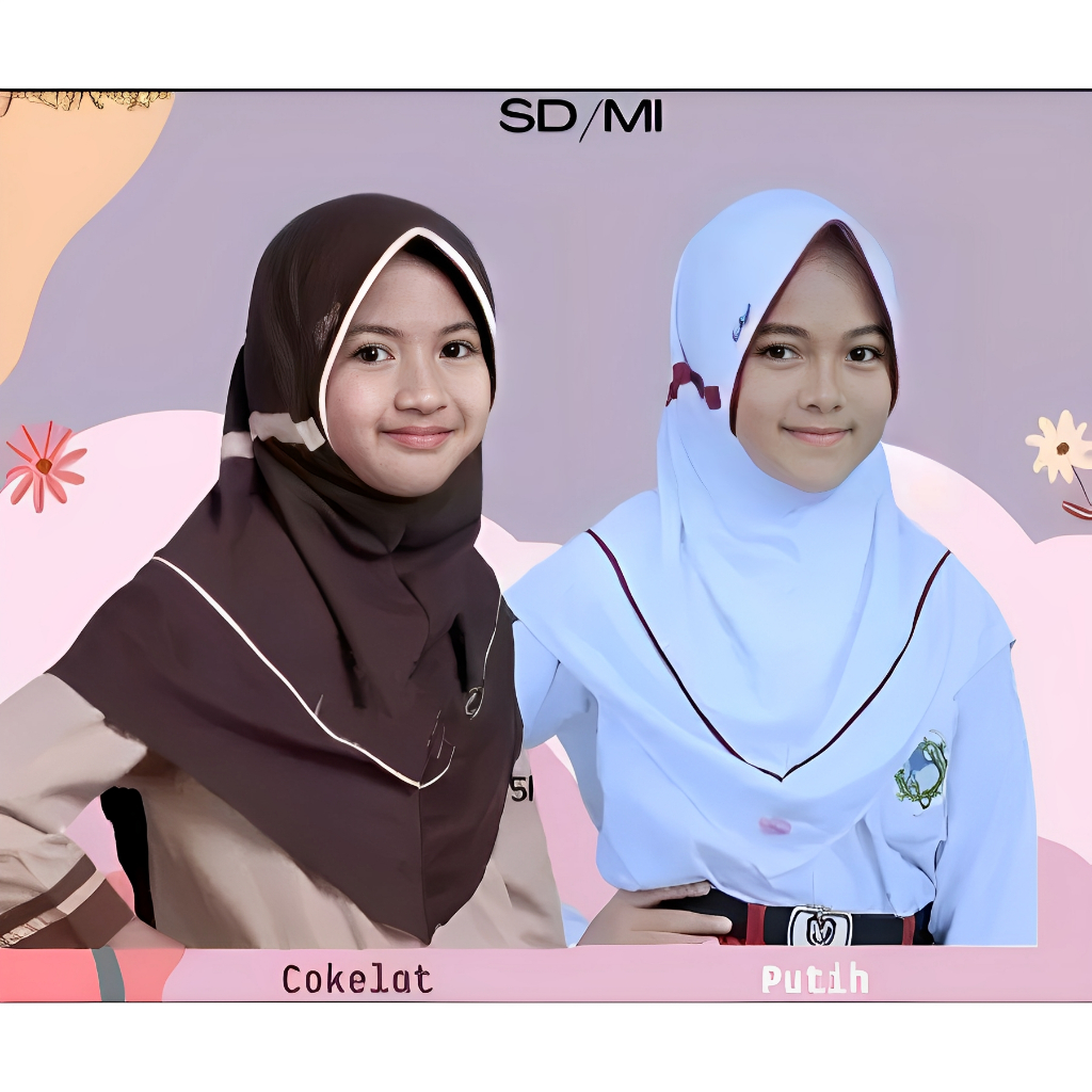 Hijab Sekolah Anak SD/TK SERUT INOVA (6-10 TAHUN) - Jilbab Anak TK / Kerudung Sekolah Anak SD
