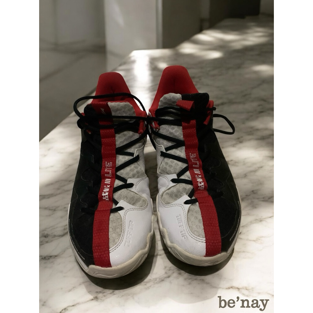 Sepatu Badminton Lining Halberd 3 Lite Black White Red Original