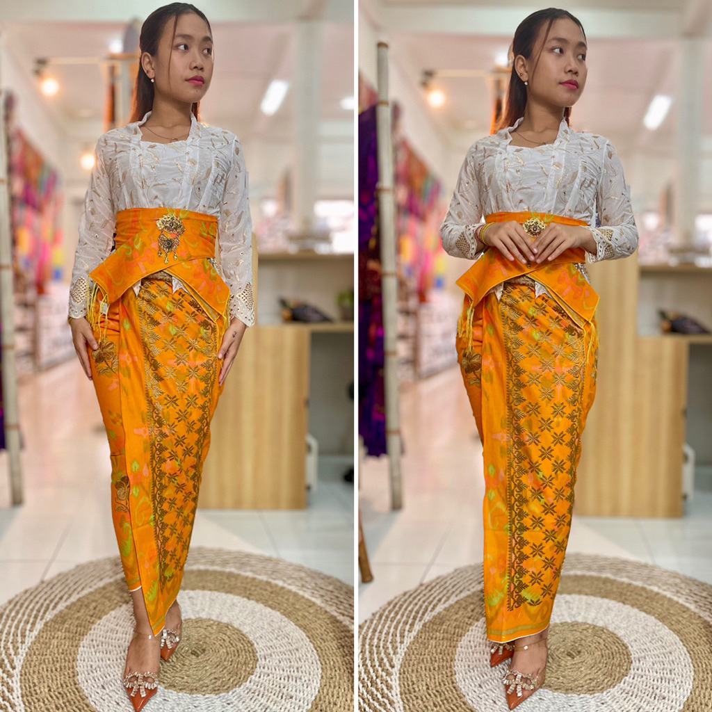 Kamen endek katun bordir tumpal/Kamen lembaran endek bordir/Kamen endek motif terbaru/Kamen endek tr