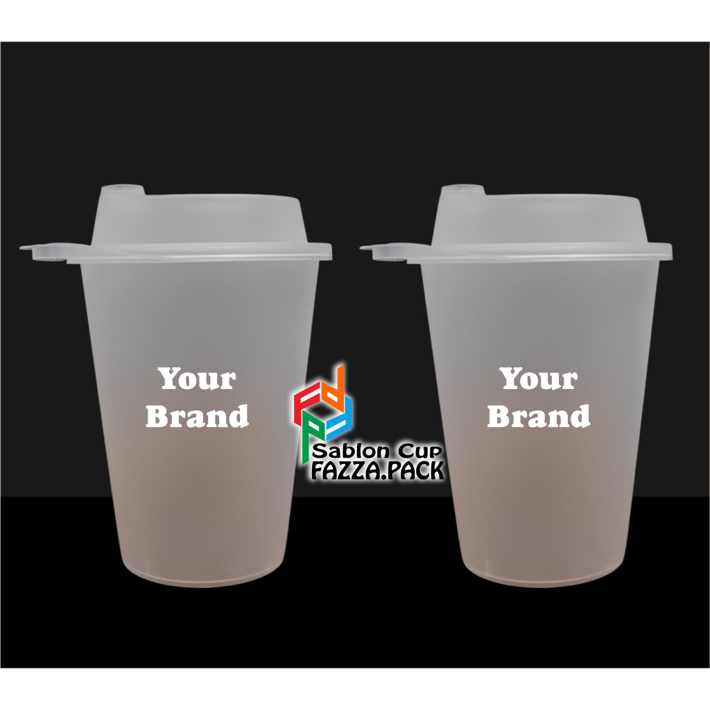 CUP INJECTION 14OZ DATAR FROZ CUSTOM LOGO CUP COFFEE SHOP PREMIUM CUP KOPI KELILING